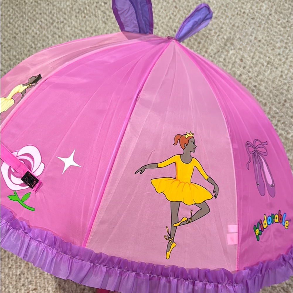 Kidorable Pink and Purple Ballerina Kids Umbrella - Picture 6 of 7